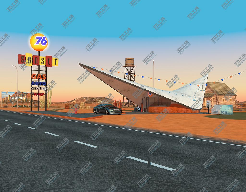 images/goods_img/2021040162/3D Vintage Gas Station model/1.jpg